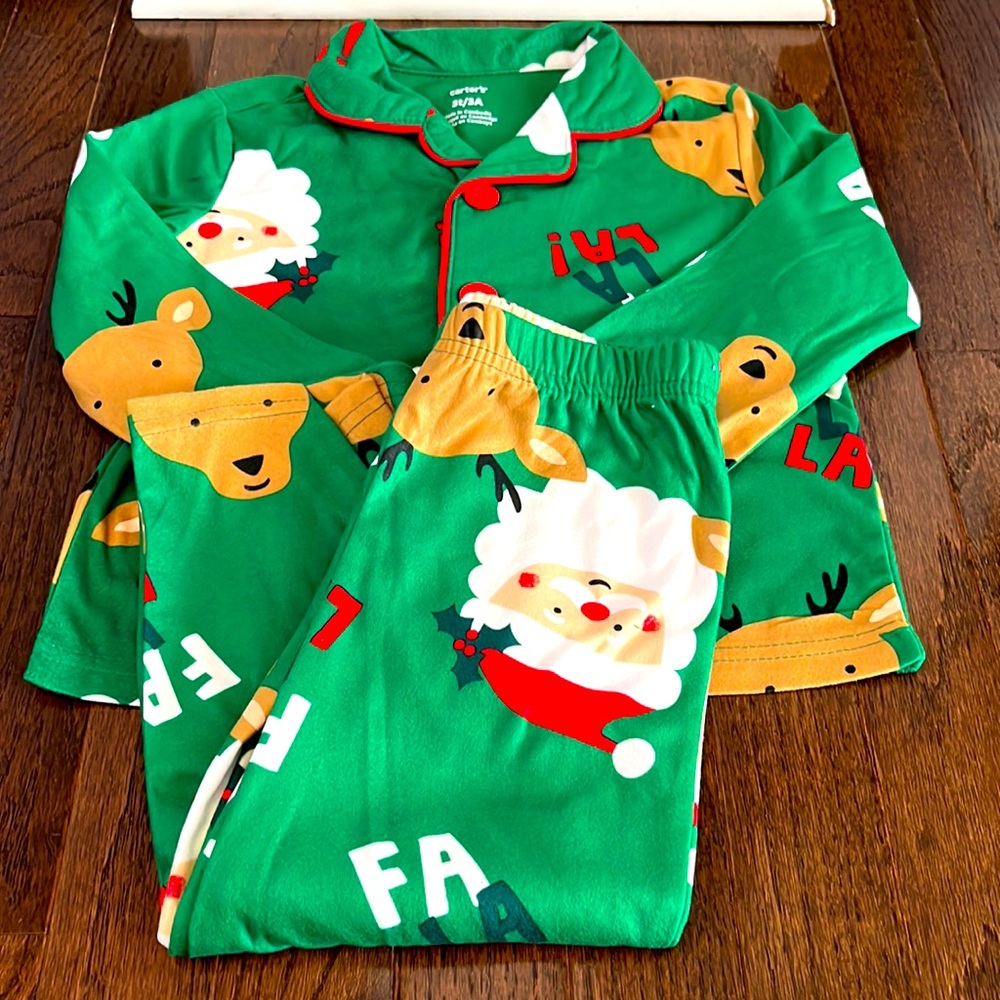 Carter’s 2-Piece Christmas Fleece PJ’s, Size 3T